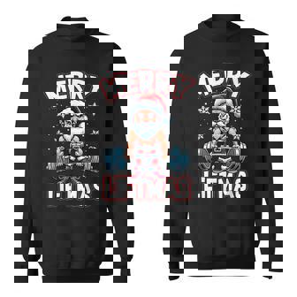 Merry Liftmas Santa Claus Workout Gym Fitness Sweatshirt - Monsterry