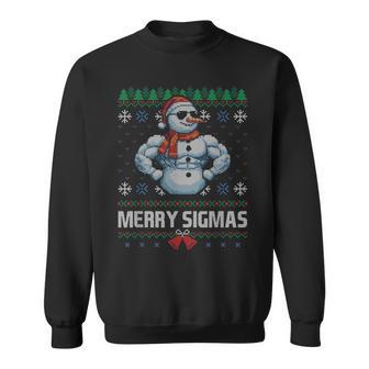 Merry Sigmas Bruh Snowman Sigma Male Skibidi Christmas Sweatshirt - Geschenkecke