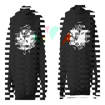 Mexico Ireland Flag Heart Half Mexican Half Irish Sweatshirt - Monsterry