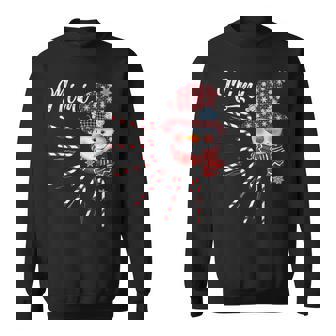 Mimi Snowman Candy Cane Christmas Decorations Red Plaid Xmas Sweatshirt - Monsterry