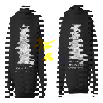 Mois De Sensibilisation À L'endométriose Chat Ruban Jaune Sweater e - Cadeauxyz