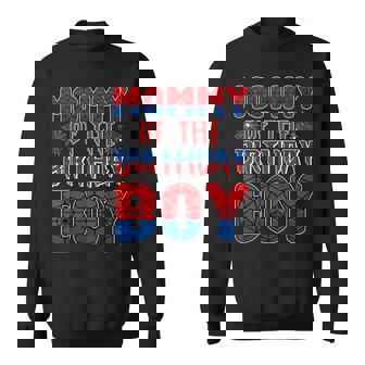 Mommy Of The Birthday Boy Spider Birthday Matching Family Sweatshirt - Seseable