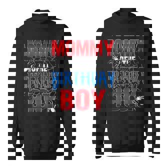 Mommy Of The Birthday Boy Spider Web Birthday Party Matching Sweatshirt | Mazezy