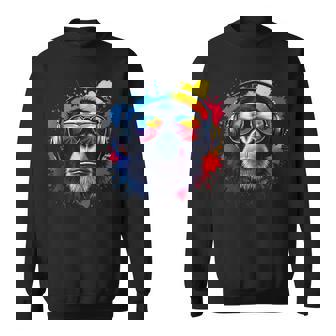 Monkey Dj Lunettes De Soleil Holiday Music Fan Natur Monkey Sweater e - Cadeauxyz