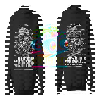 Monster Truck Birthday Party Retro Vintage Monster Trucks Sweatshirt - Monsterry