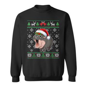 Moo Deng Christmas Moo Deng Christmas Pajama Matching Family Sweatshirt - Thegiftio UK