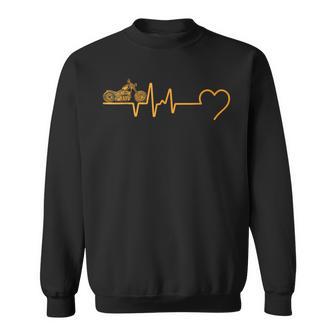 Motorcycle Heartbeat Biker Ecg Line Frequency Motorcyclist Sweatshirt - Geschenkecke