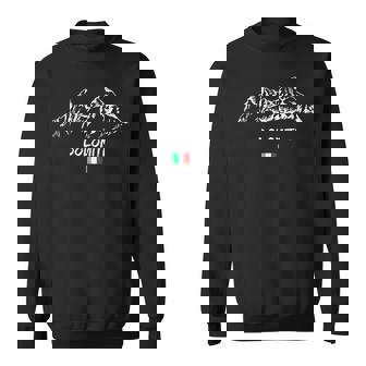 Mountain Alps Silhouette Dolomites Nature Italy Flag Mountain Sweatshirt - Monsterry