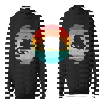 Mouse Silhouette Retro Vintage Sunset 70s 80s Distressed Sweatshirt - Monsterry