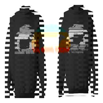Moutons Rétro Grunge Coucher De Soleil Avec Des Moutons Sweater e - Cadeauxyz