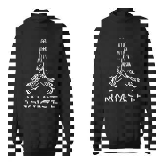 Namaste Anjali Mudra Prayer Hands Greeting Premium Sweatshirt - Monsterry