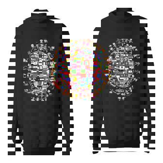 National Flags Circle World Peace International Day Of Peace Sweatshirt - Monsterry