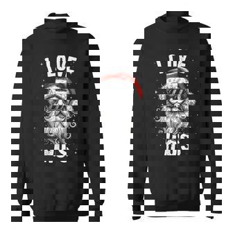 Naughty Rude Santa In Sunglasses I Love Hos Sweatshirt - Monsterry