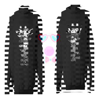 Nerdy Giraffe Nerd Giraffe Lover Zoo Animal Wildlife Sweatshirt - Monsterry