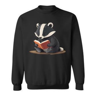 Nice Badger Reads A Book Reads Badger Sweatshirt - Geschenkecke