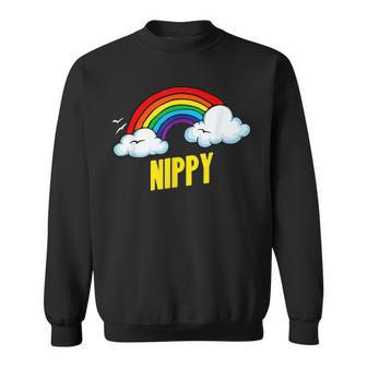 Nippy Cute Sarcastic Retro Vintage 80's Rainbow Sweatshirt - Monsterry