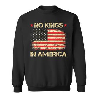 No Kings In America Usa Flag Democracy Sweatshirt - Thegiftio UK