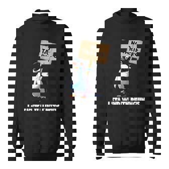 No Tariffs Penguin Protest Heard Island I Stand With Penguin Sweatshirt - Thegiftio UK