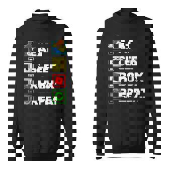 Noob And Professional Gamer Eat Sleep Robux Repeat Sweatshirt | Mazezy