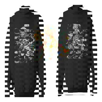 Octopus Floral Vintage Flowers Scuba Diving Garden And Ocean Sweatshirt - Monsterry
