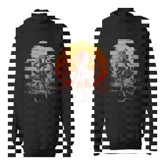 Oeuvre Pieuvre Coucher De Soleil Motif Monstre Marin Océan Mer Pieuvre Sweater e - Cadeauxyz