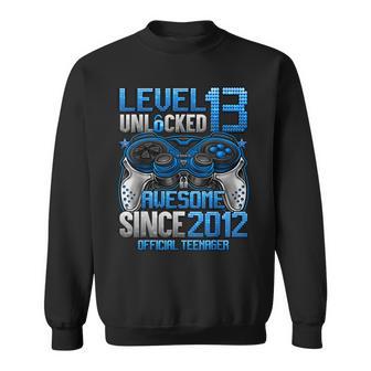 Official Nager Level 13 Unlocked 13Th Birthday Boy Sweatshirt - Thegiftio UK