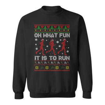 Oh What Fun It Is To Run Christmas Jumper Sweatshirt - Geschenkecke