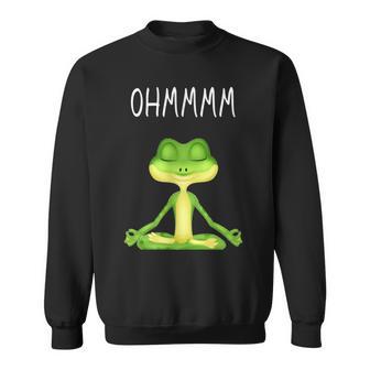 Ohmmmm With Saying Frog Meditation S Sweatshirt - Geschenkecke