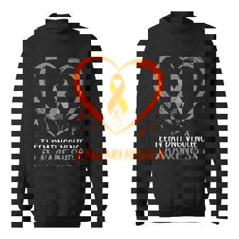 Orange Heart Ribbon Teen Dating Violence Awareness Month Sweatshirt - Monsterry