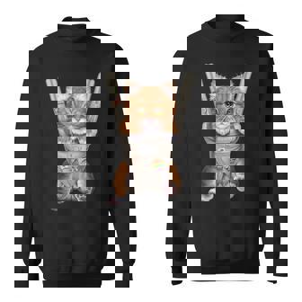 Orange Tabby Cat In Baby Carrier Sweatshirt - Monsterry