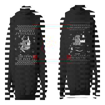 Overstimulated But Festive Opossum Ugly Sweater Christmas Sweatshirt - Monsterry