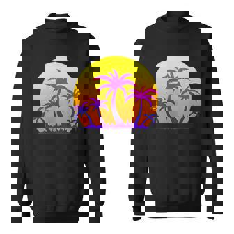 Palmier Coucher De Soleil Plageacances Coloré Tropical Sweater e - Cadeauxyz