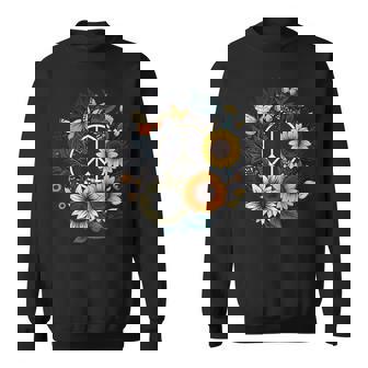 Panneau De Paix Love Tournesol Sur Les Années 60 70 Tournesol Hippie Sweater e - Cadeauxyz