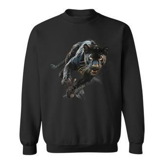 Panther Wildlife Zeichnung Motiv Tierliebhaber Panther Liebhaber Sweatshirt - Geschenkecke