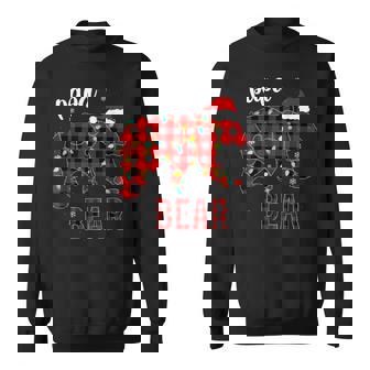 Papa Bear Men Red Plaid Christmas Pajama Family Dad Sweatshirt - Monsterry