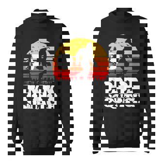 Papa Squatch Vintage 80s Sunset Retro Bigfoot Sasquatch Sweatshirt - Monsterry