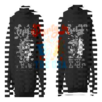 Party In The USA Hot Dog Fireworks American Flag 4th Of July Sweatshirt - Monsterry