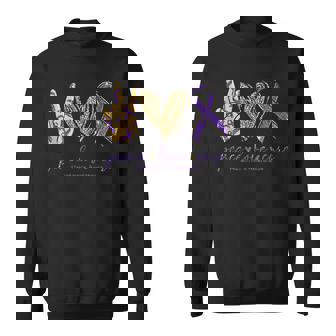 Peace Love Cure Alzheimer's Awareness Tank Top Sweatshirt - Monsterry