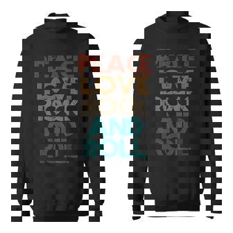 Peace Love Rock N Roll Vintage Band Rock Concert Lovers Sweatshirt - Thegiftio UK