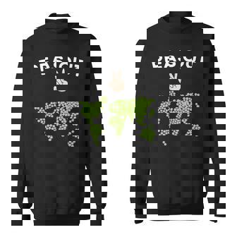 Peas Out Hip World Peace On Earth Pun Achieved World Peas Premium Sweatshirt - Monsterry