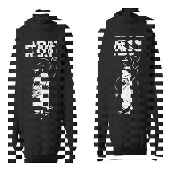 Penguins Against Tariffs Resist Penguin Activism Sweatshirt | Seseable UK