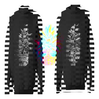 Pineapple Wears Sunglasses And Enjoys The Party Holiday Sweatshirt - Geschenkecke