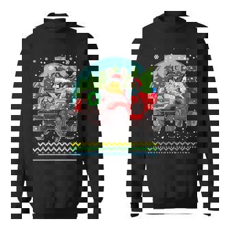 Pixel Ugly Christmas Santa 4 Wheel Drive Sweatshirt - Monsterry