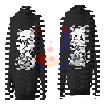 Pizza Cat Kawaii Anime Cute Japanese Kawaii Adorable Neko Sweatshirt - Monsterry