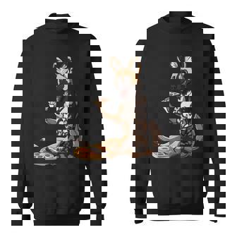Pizza Lover African Wild Dog Sweatshirt - Monsterry