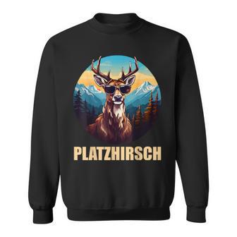 Platzhirsch Beim Wandern Berge Sweatshirt - Geschenkecke