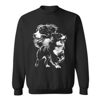 Playful Bernese Mountain Dog In Cool Drawing Style Sweatshirt - Geschenkecke