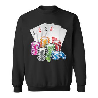 Poker Gambling Game Cards Chips Casino Poker Sweatshirt - Geschenkecke