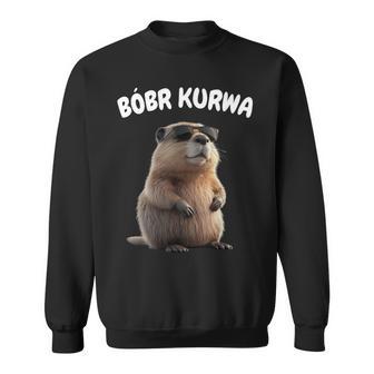 Polish Beaver Saying Bober Kurwa Yes Pierdole Bobr Sweatshirt - Geschenkecke