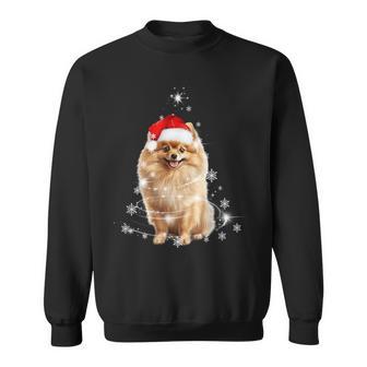 Pomeranian Christmas Tree Santa Hat Lights Jumper Sweatshirt - Geschenkecke